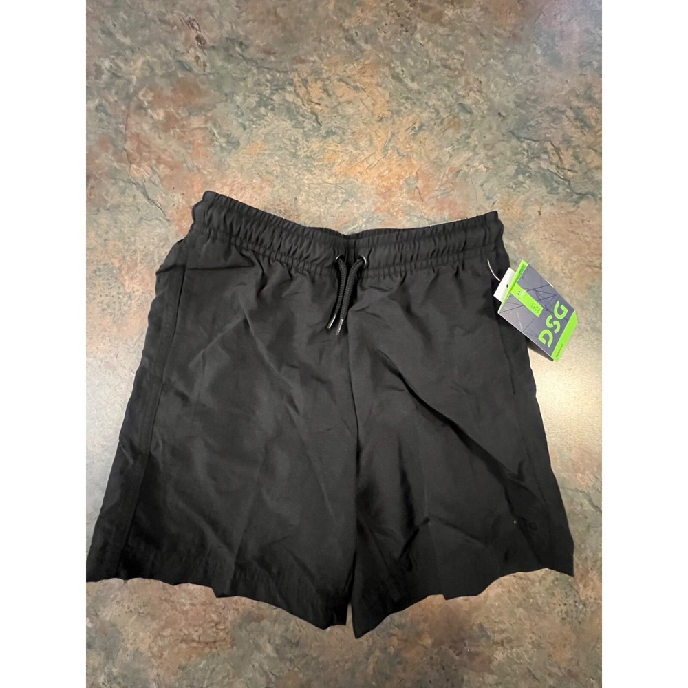 DSG Boys X Small Woven Train Shorts - Athletic Fit With Elastic Waist - Pure Bla